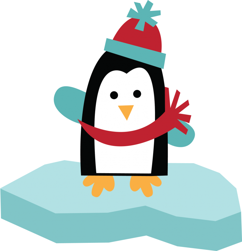 Penguin snowman clipart