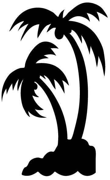 Palm Tree Clip Art Silhouette - Free Clipart Images
