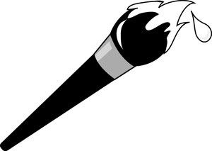 Paint Brush Clip Art Black White - Free Clipart Images