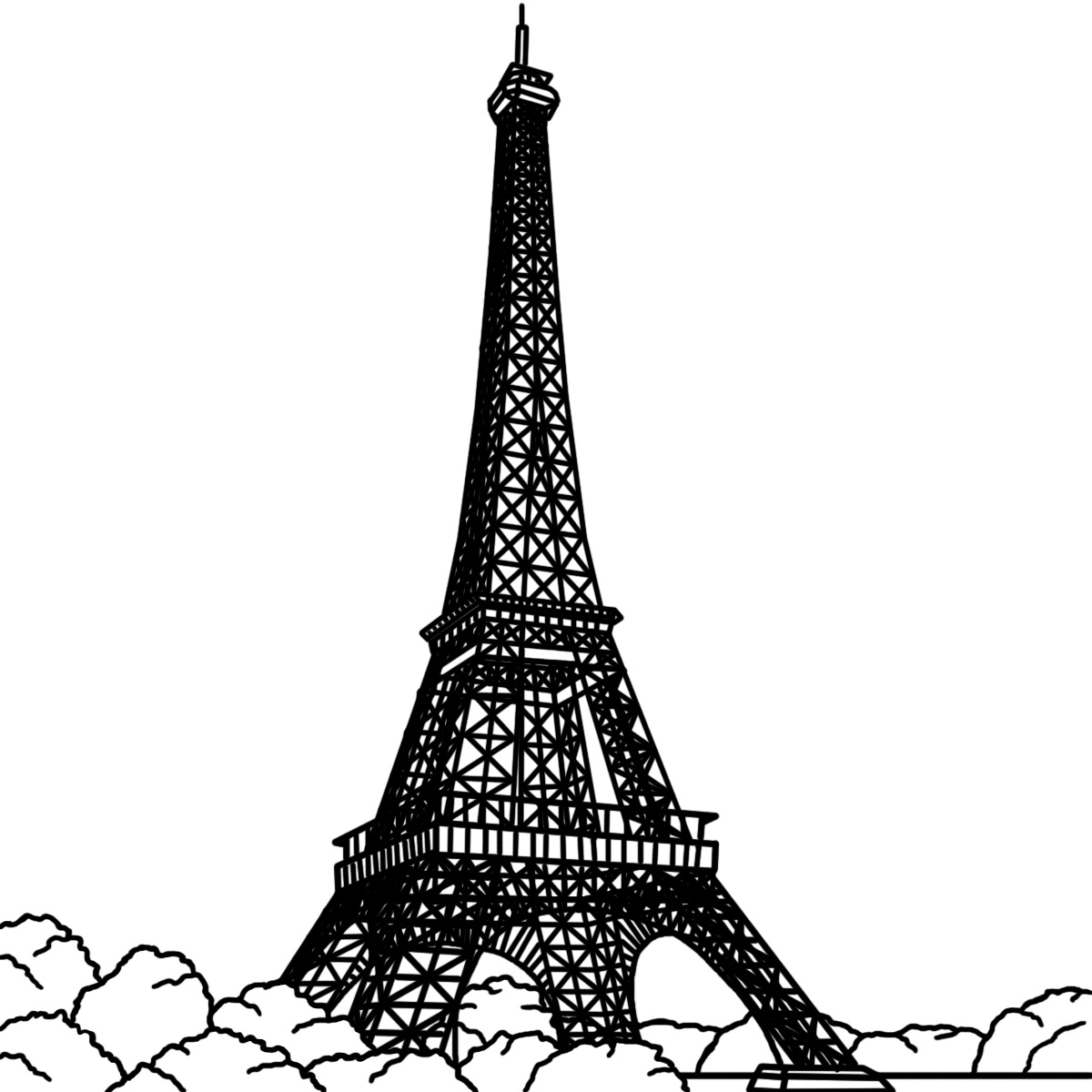 Black And White Eiffel Tower Clip Art Stock Photo Detail - Quoteko.