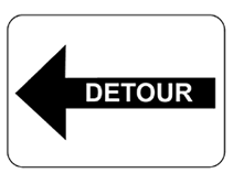 Free Printable Detour Left Temporary Sign