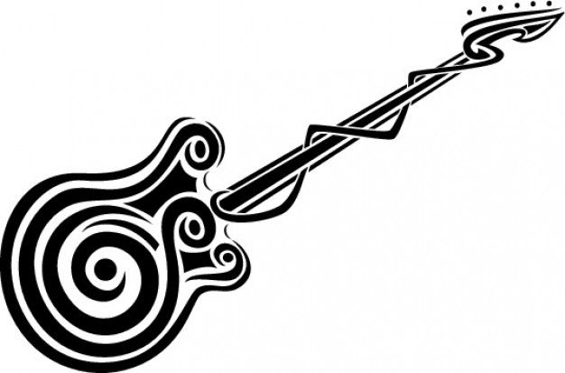 Guitar clip art black and white