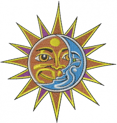 Heads(Machine Embroidery Designs) Embroidery Design: Sun And Moon ...