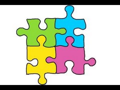 How to draw puzzle pieces - YouTube