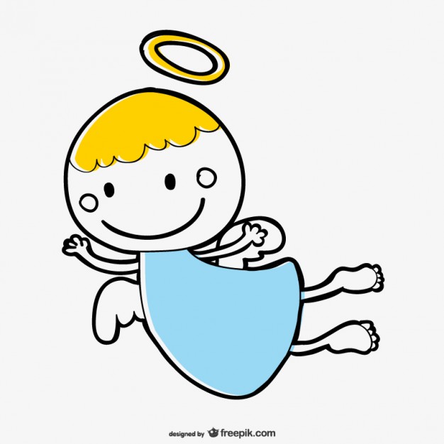 Cute angel cartoon vector Vector | Free Download