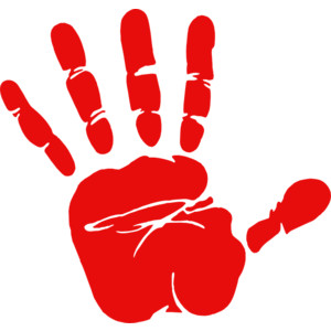 red hand print clip art - Polyvore