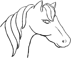 neighing horse head coloring page purple kitty. horse head ...