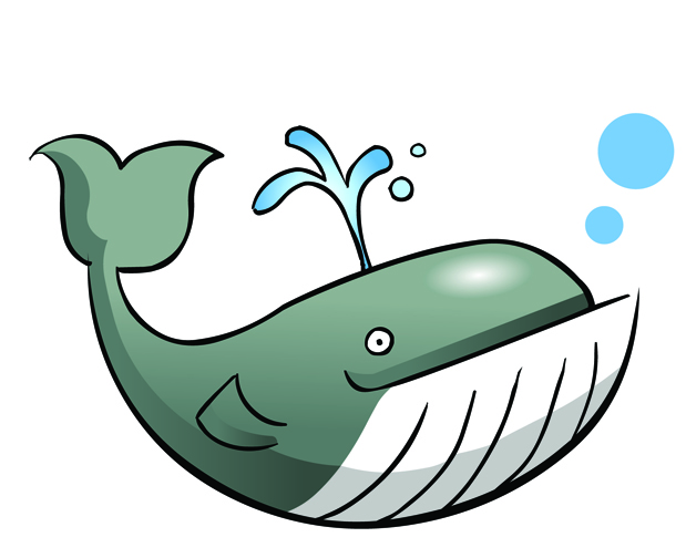 Cute whale clipart vecot