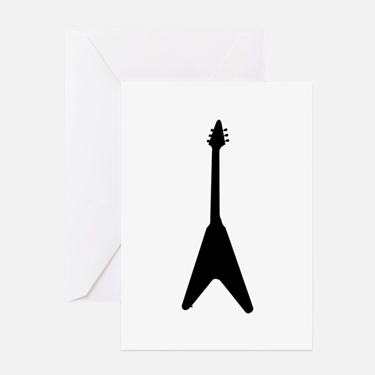 Guitar Flying V Silhouette Greeting Cards | Card Ideas, Sayings ...