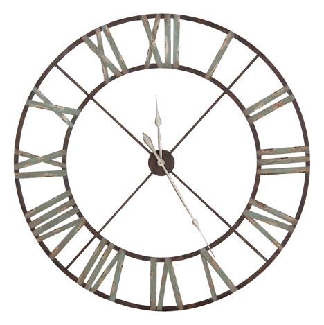 Large Iron Wall Clock with Roman Numerals - Vintage & Reclaimed ...