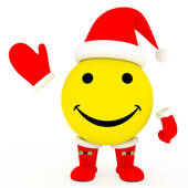 Smiley face santa clipart