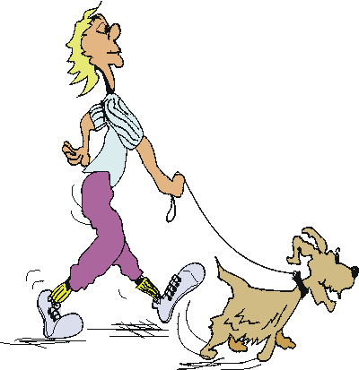 Animated dog walking clipart