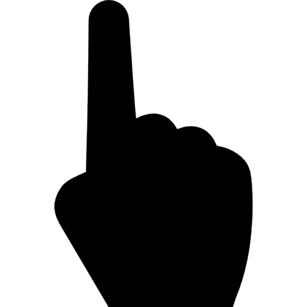 One finger of a black hand, IOS 7 interface symbol Icons | Free