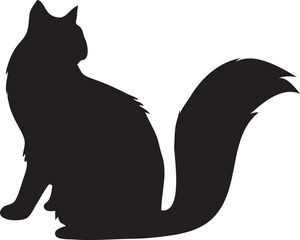 Sitting Cat Silhouette Clipart