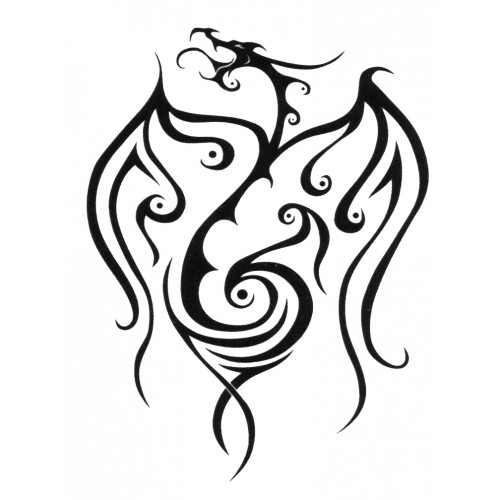 Black Tribal Dragon Tattoo - ClipArt Best - ClipArt Best