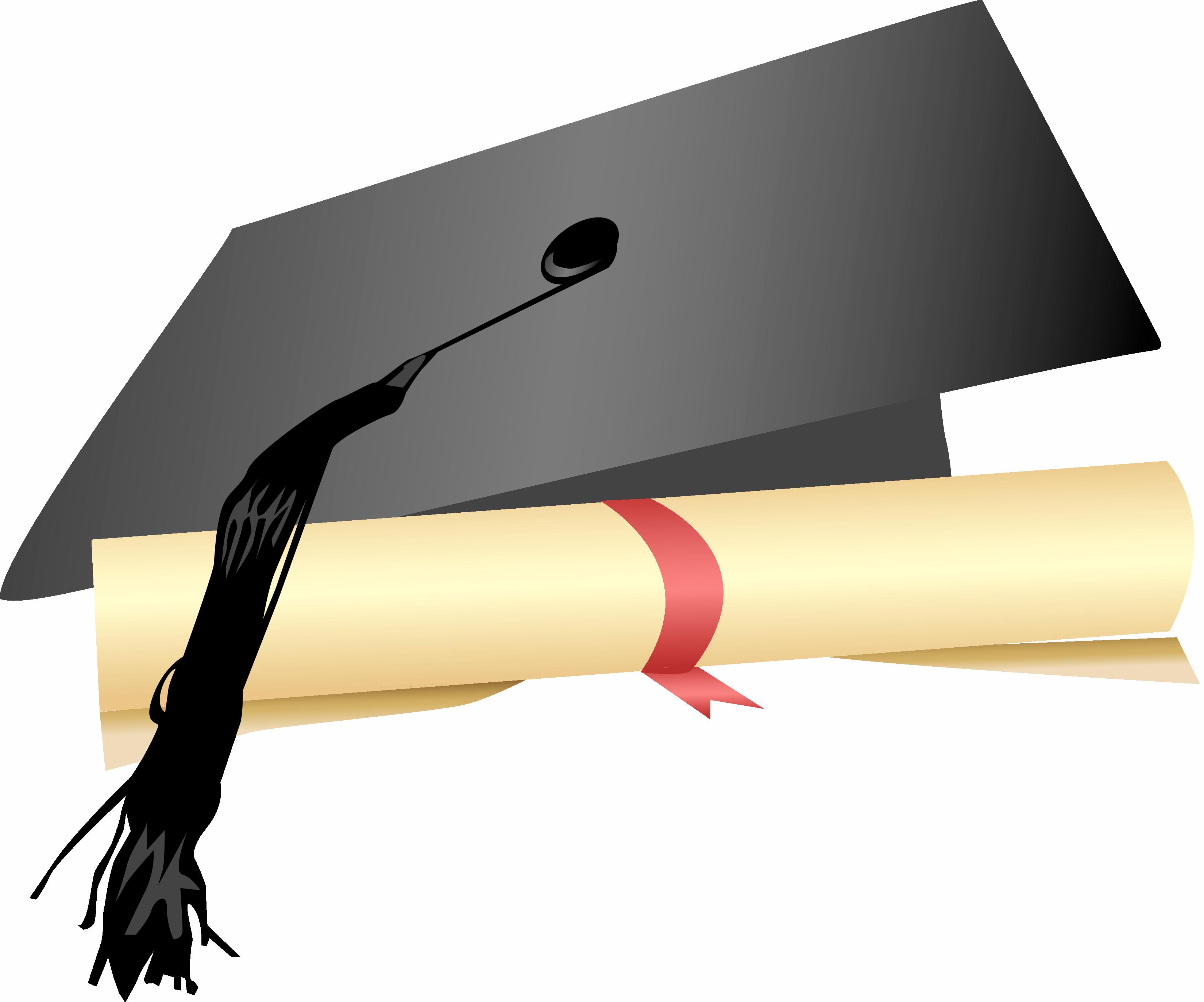 Cap and gown diploma clipart