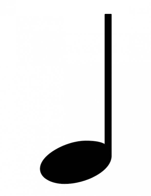 Clipart outline of quarter note