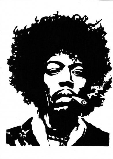 Portrait of Jimi Hendrix by Bini on Stars Portraits