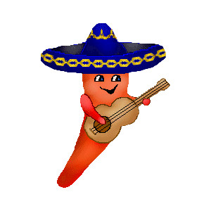 Cinco de Mayo clip art of red chili peppers with quitars plu ...