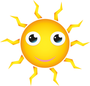 Happy Cartoon Sun - vector Clip Art