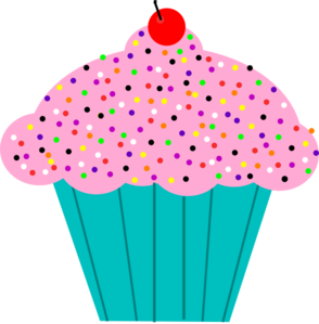Cupcake with sprinkles clipart