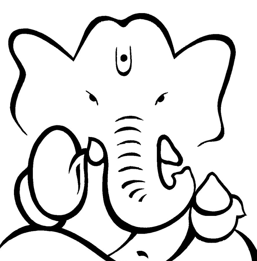 Ganpati clipart black and white