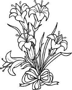 Coloring, Tiger lilies and Coloring pages