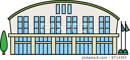 Gymnasium building clipart