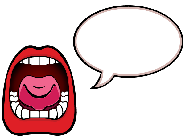 Word bubble open mouth with speech bubble vector art free vector ...