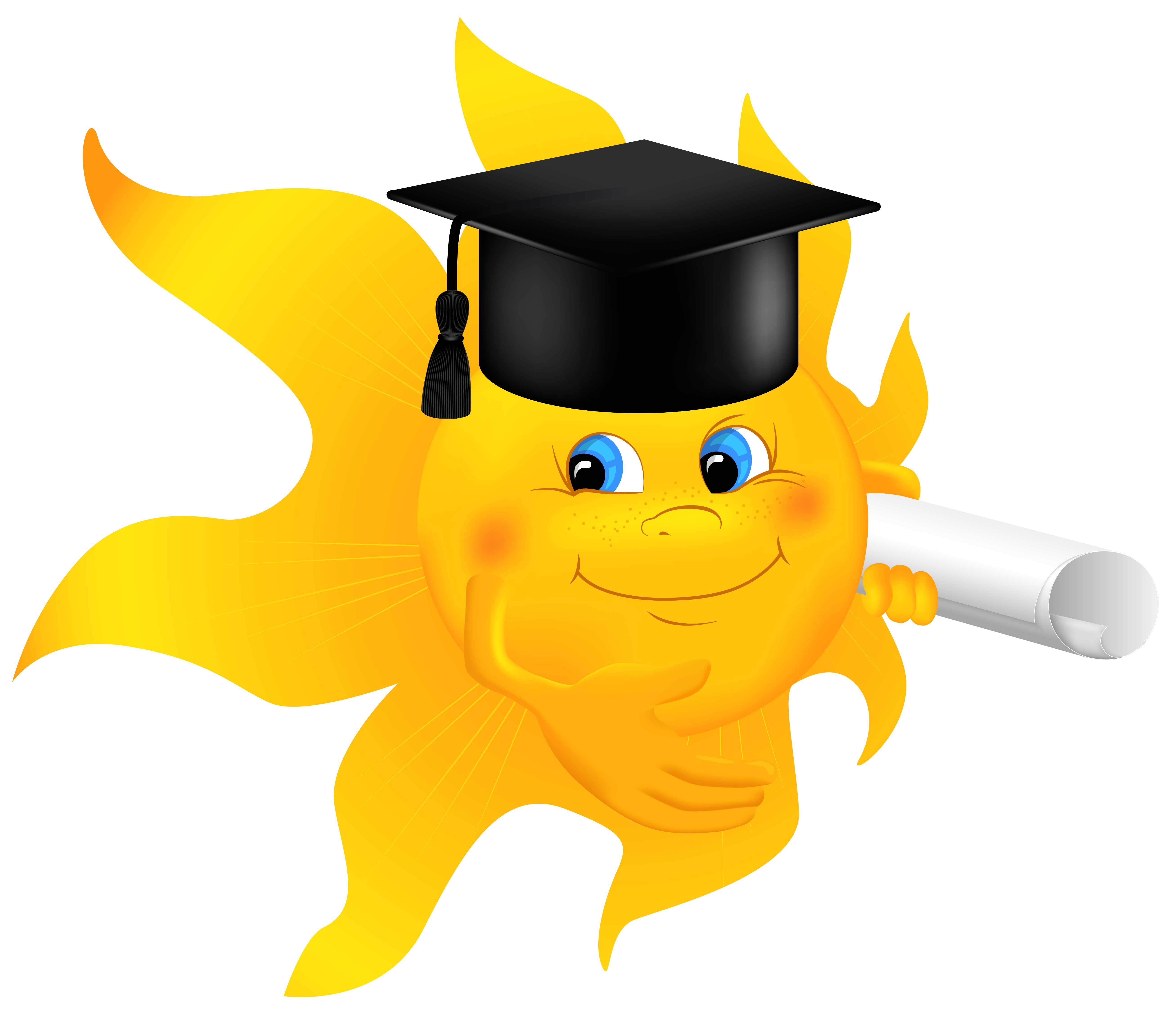 Sun with Diploma PNG Clipart Image