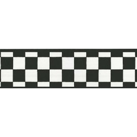 York 3.5 Inch Wide Black & White Check Checkered NASCAR Cars ...