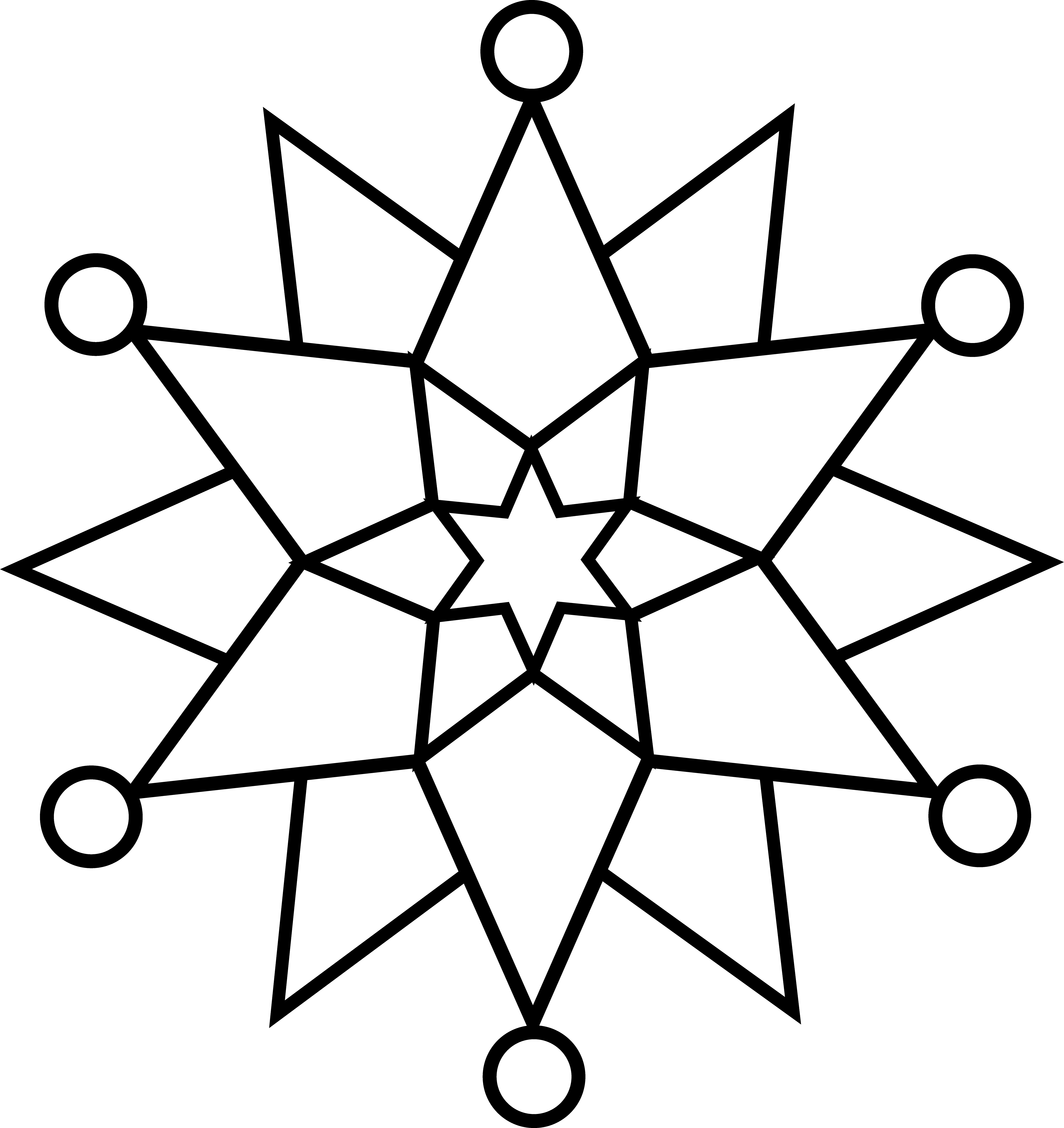 Black And White Outline Of A Snowflakesnowflake Line Art Free Clip ...