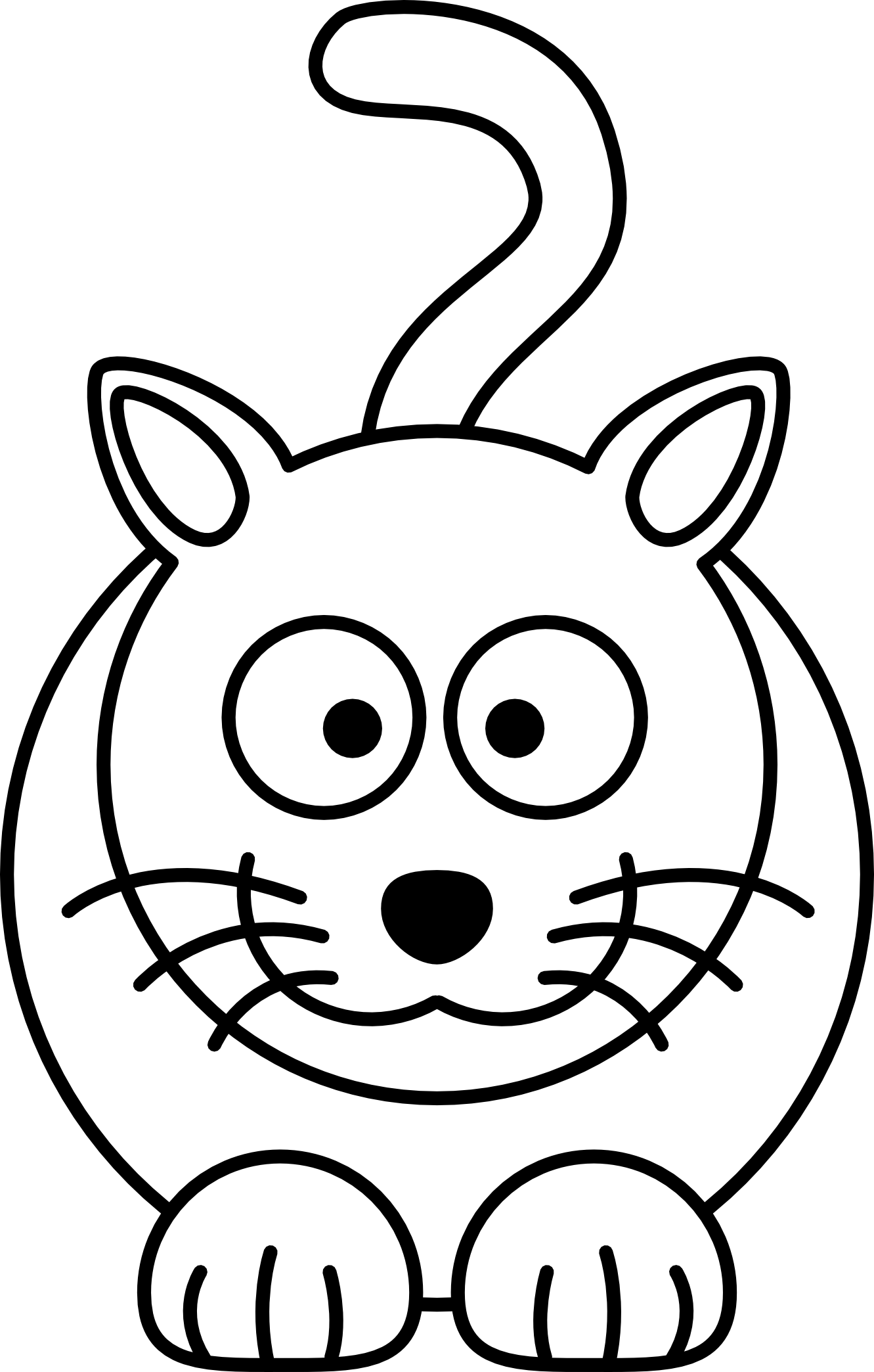 Cat clipart black and white sketch outline