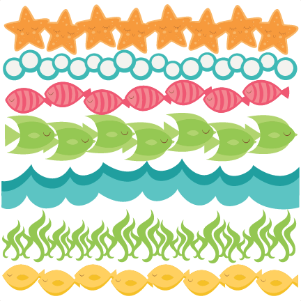 Underwater Borders SVG scrapbook cut file cute clipart files for ...