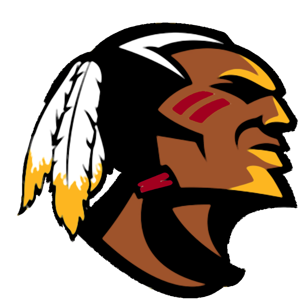 American football clipart red and white indian head