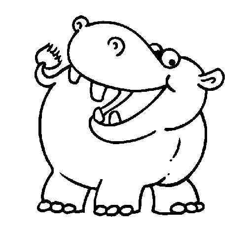 Hippopotamus Coloring Page for Kids