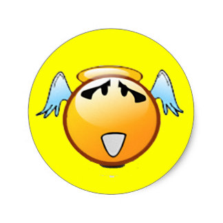 Angel Smiley Face Stickers, Angel Smiley Face Custom Sticker Designs