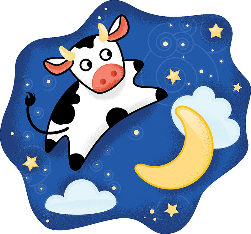 The Cow Jumped Over Moon Clipart