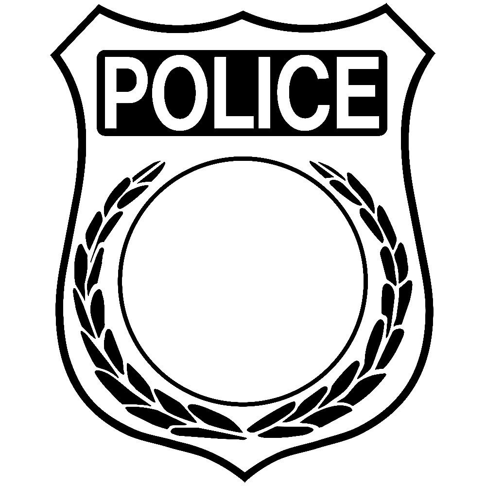 Policeman Badge Coloring Page Clipart Best