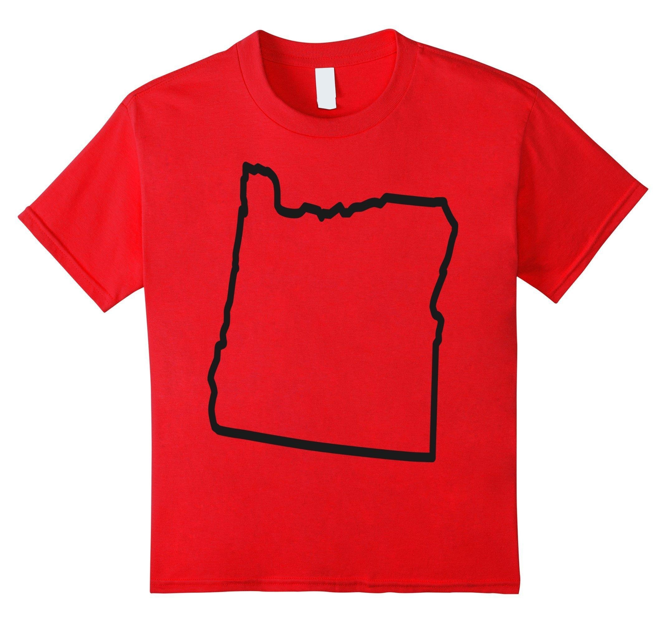 Kids Oregon State Shape Shirt Modern Outline Hometown 6 Red ...