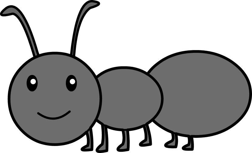 Ant clipart black and white