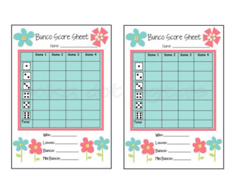 Bunco scorecards | Etsy