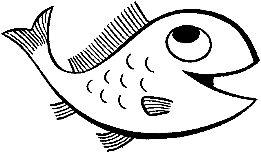 Fish water can clipart black and white
