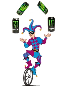 jester-juggling Monster | Energy Drinks 4 Dummies