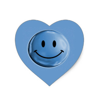 Happy Smiley Face Blue Stickers, Happy Smiley Face Blue Custom ...
