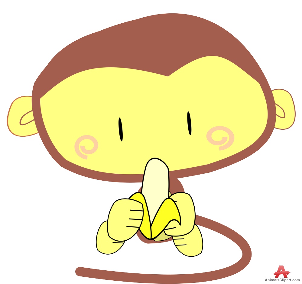 Monkey Eating Banana Clipart | Free Clipart Design Download