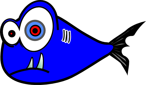 Blue Fish Black Test 3 Clip Art - vector clip art ...