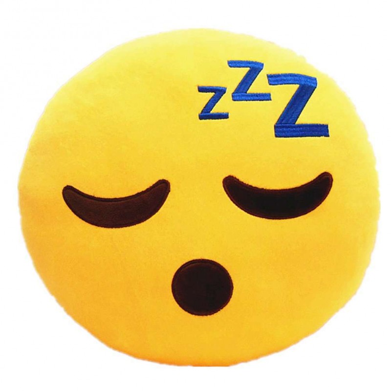 Buy Sleepy Smiley Emoticon Yellow Round Cushion Online at Lowest ...