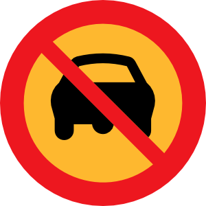 No Cars Sign clip art Free Vector / 4Vector