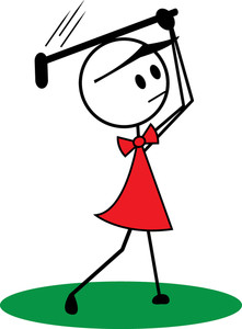 Golfing Clipart Image - Athletic Stick Figure Woman Golfer